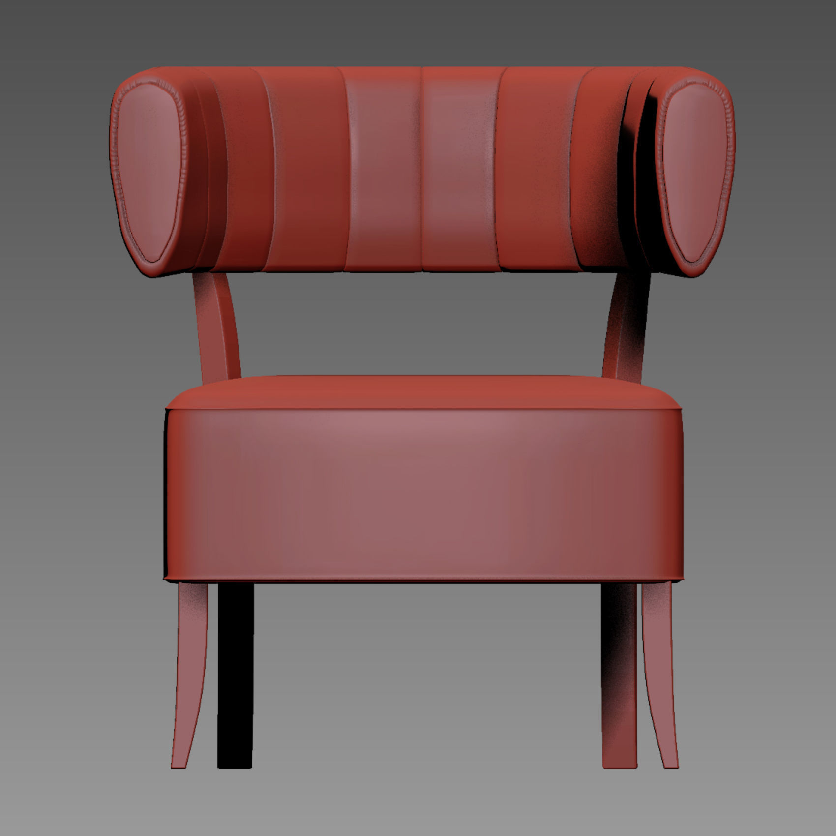 armchair lounge chair velvet 3D model_4