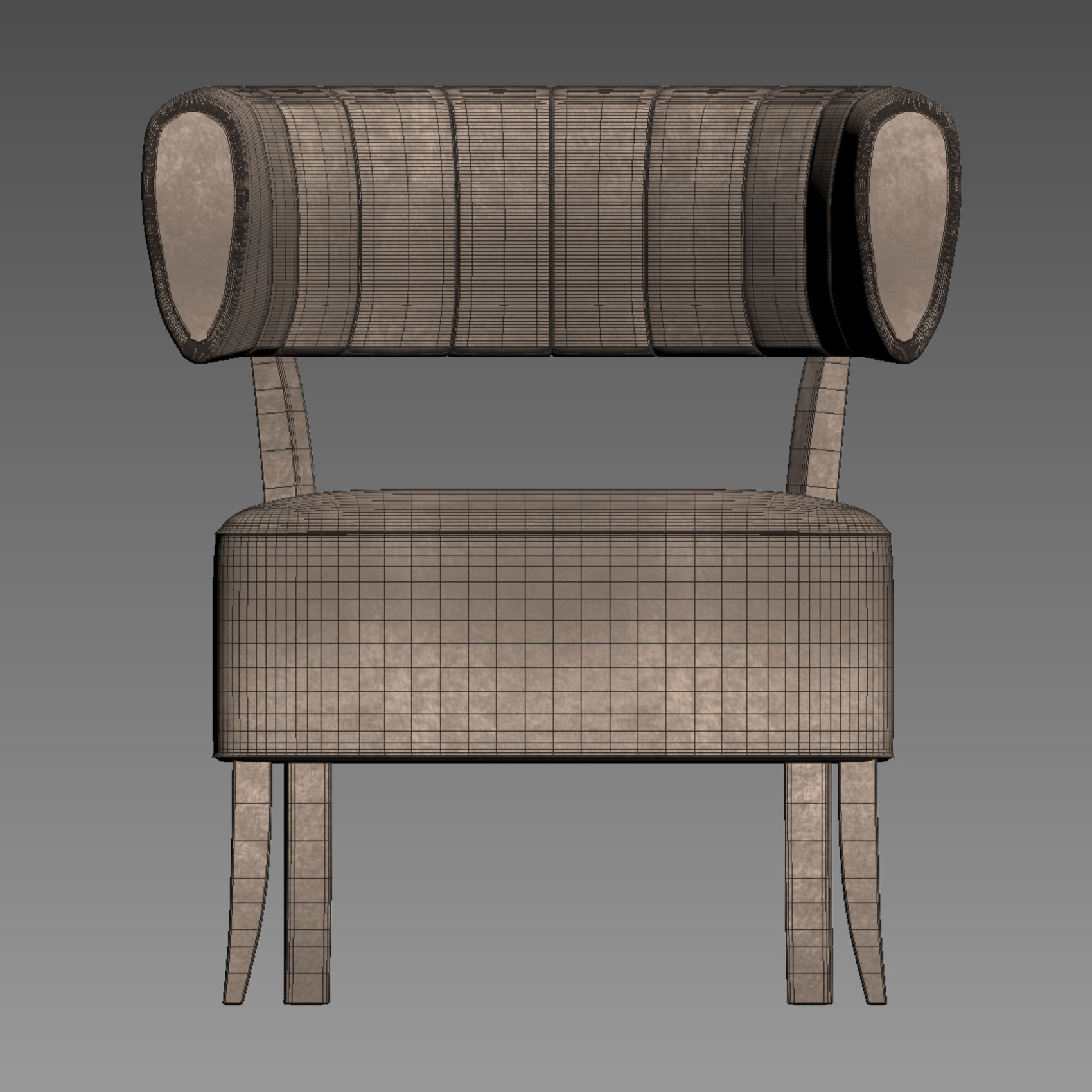 armchair lounge chair velvet 3D model_2