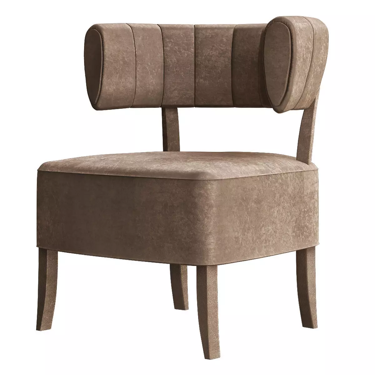 armchair lounge chair velvet 3D model_0