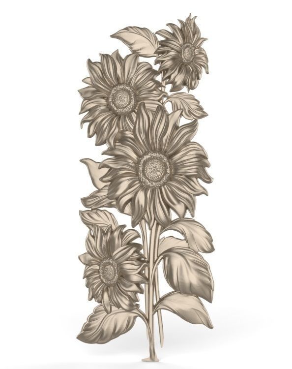 beautiful relief sunflowers 3  3D model_6