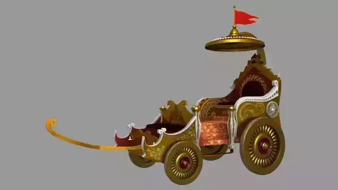 Chariot indian Low-poly 3D model