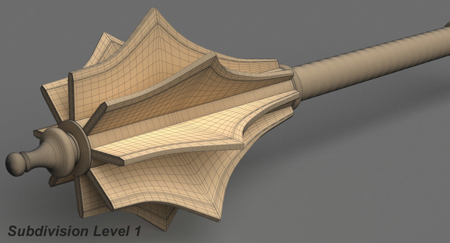 Medieval Mace 3D model_15