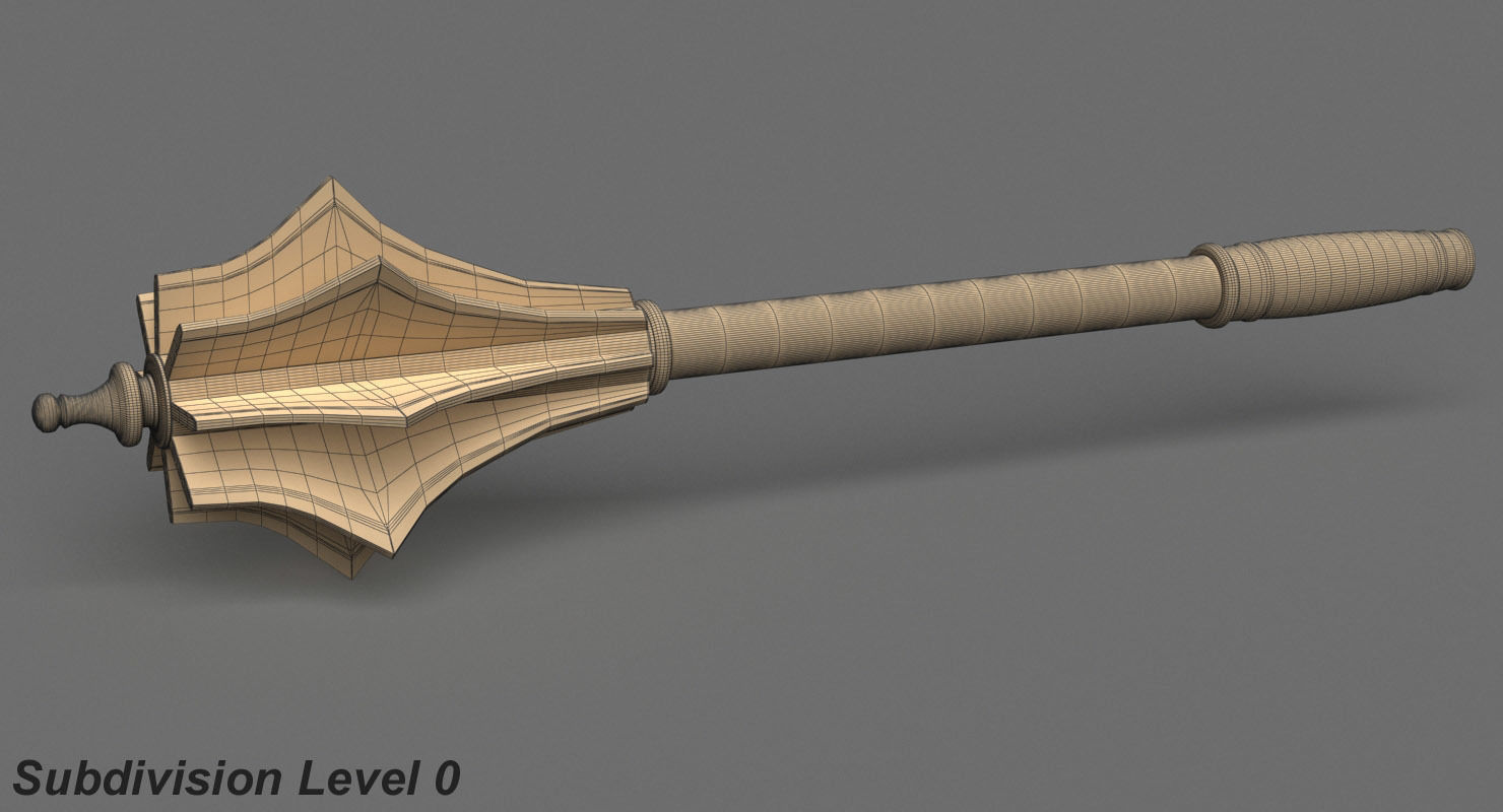 Medieval Mace 3D model_10