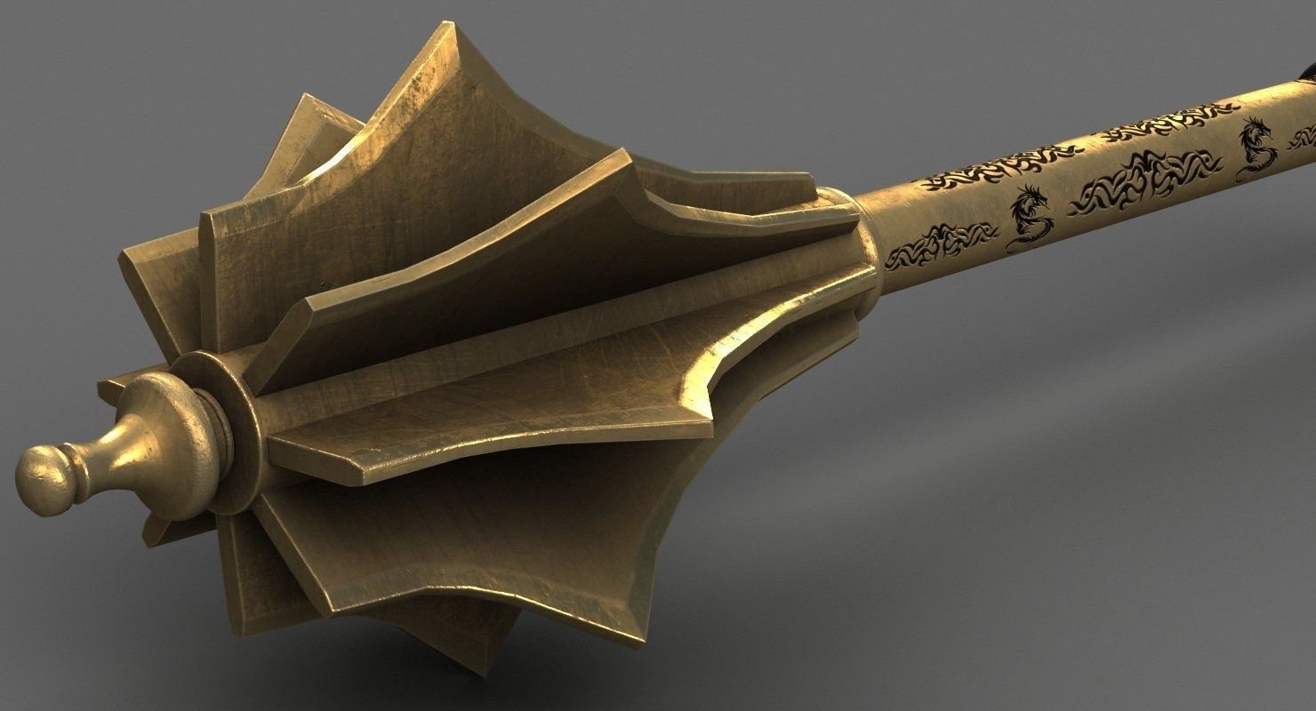 Medieval Mace 3D model_8
