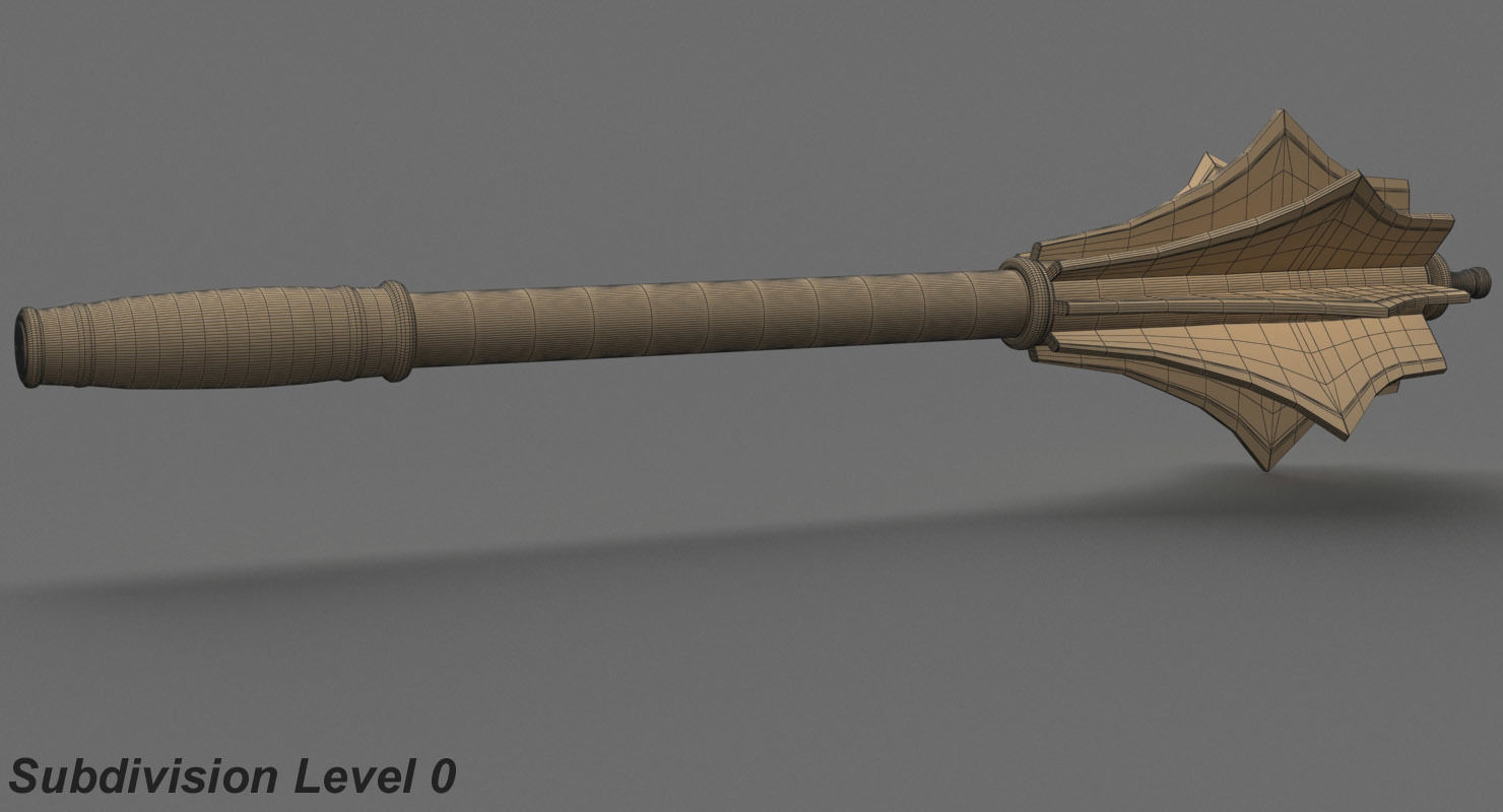 Medieval Mace 3D model_12