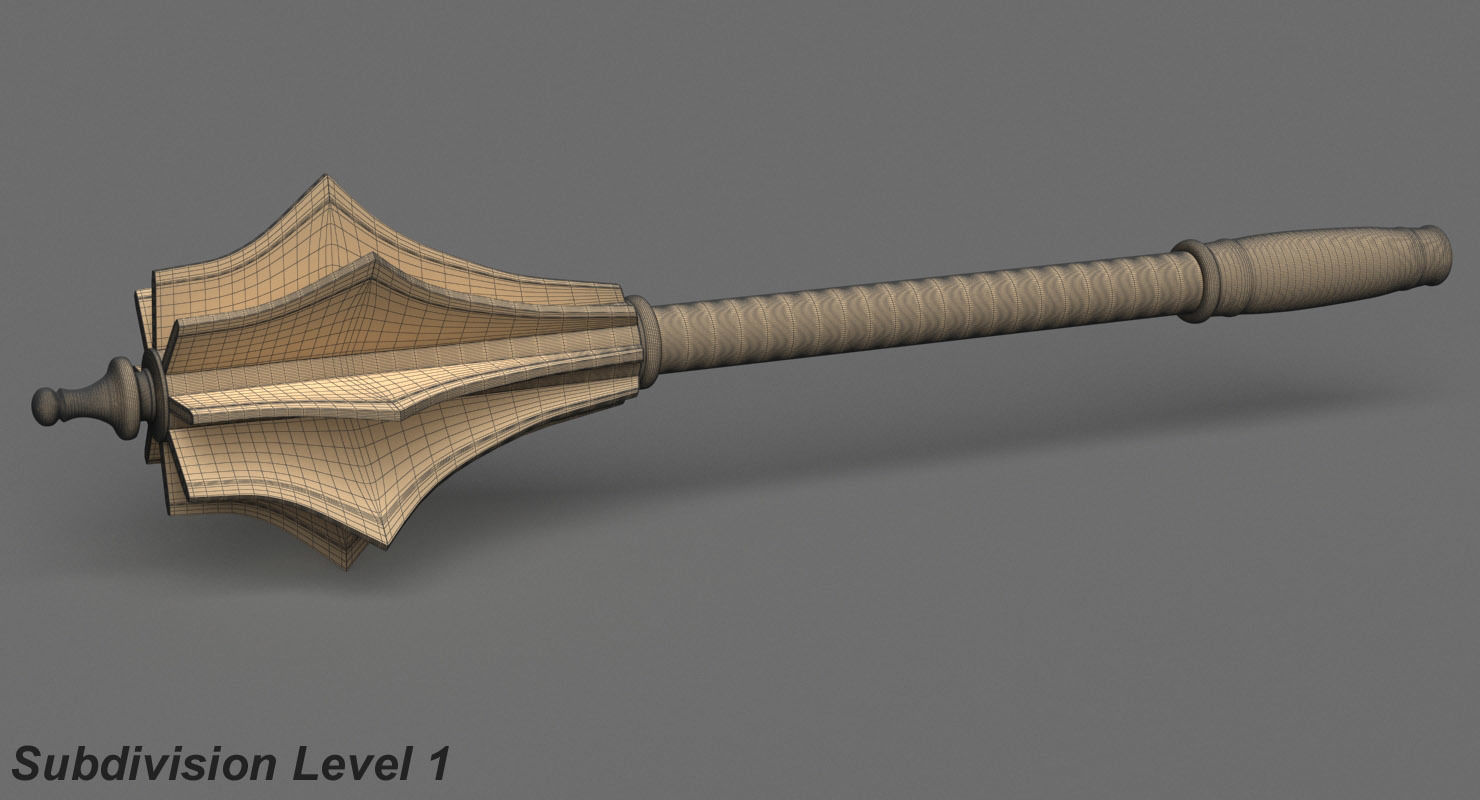 Medieval Mace 3D model_11