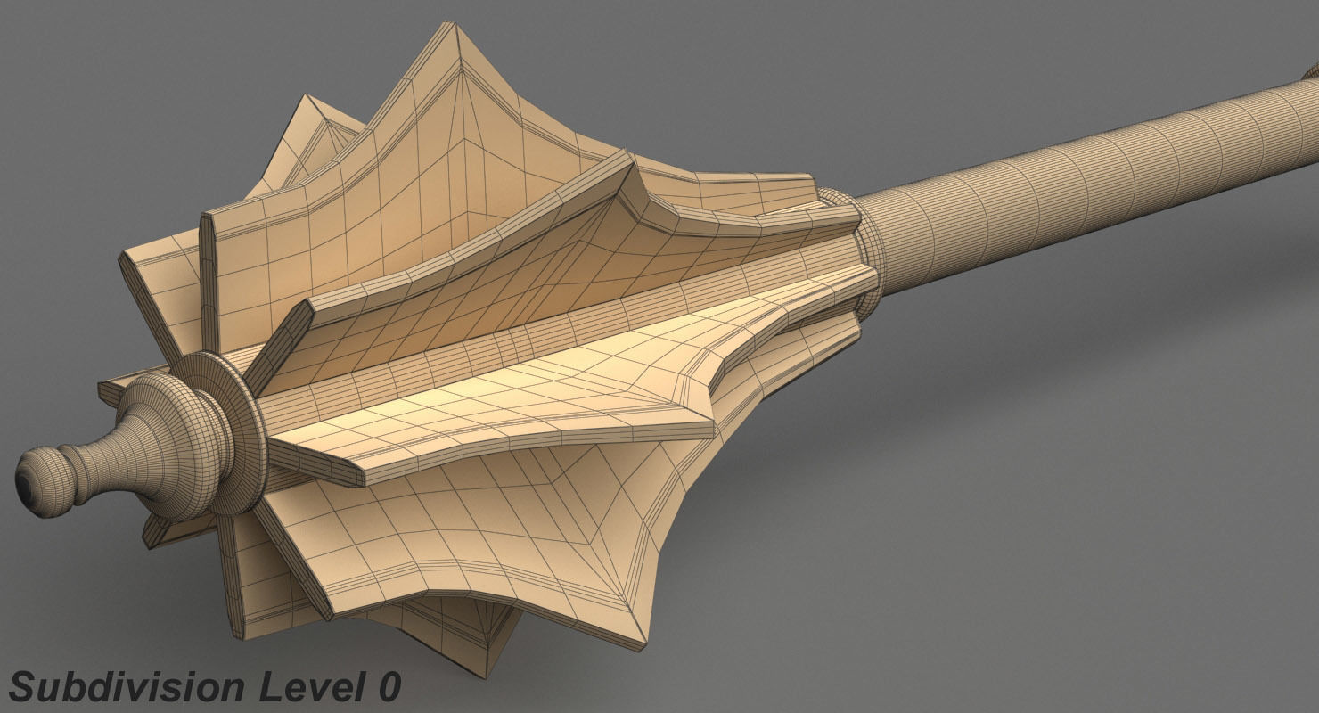 Medieval Mace 3D model_14