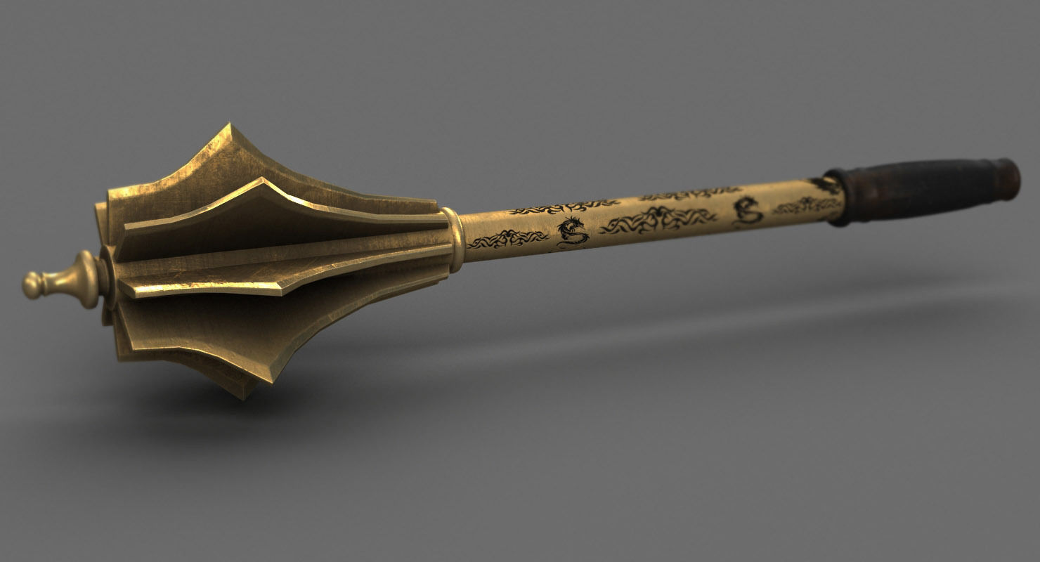 Medieval Mace 3D model_17