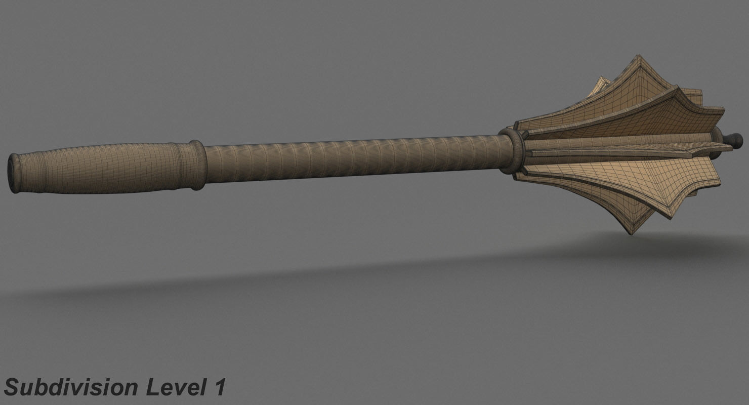 Medieval Mace 3D model_13