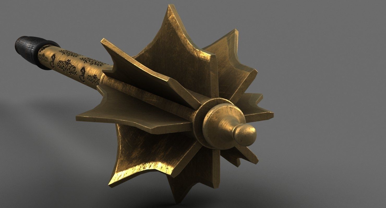 Medieval Mace 3D model_5