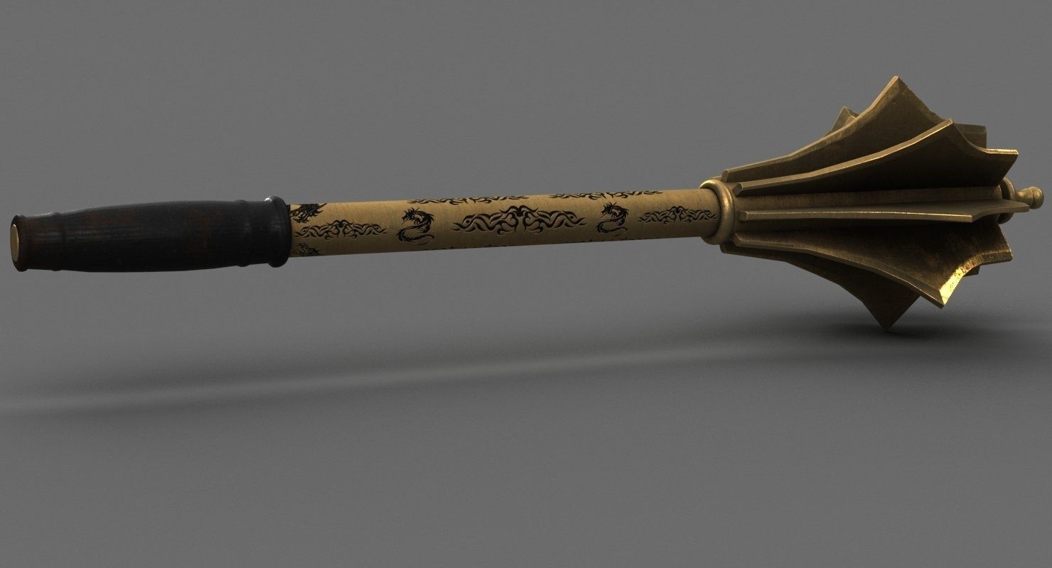 Medieval Mace 3D model_3