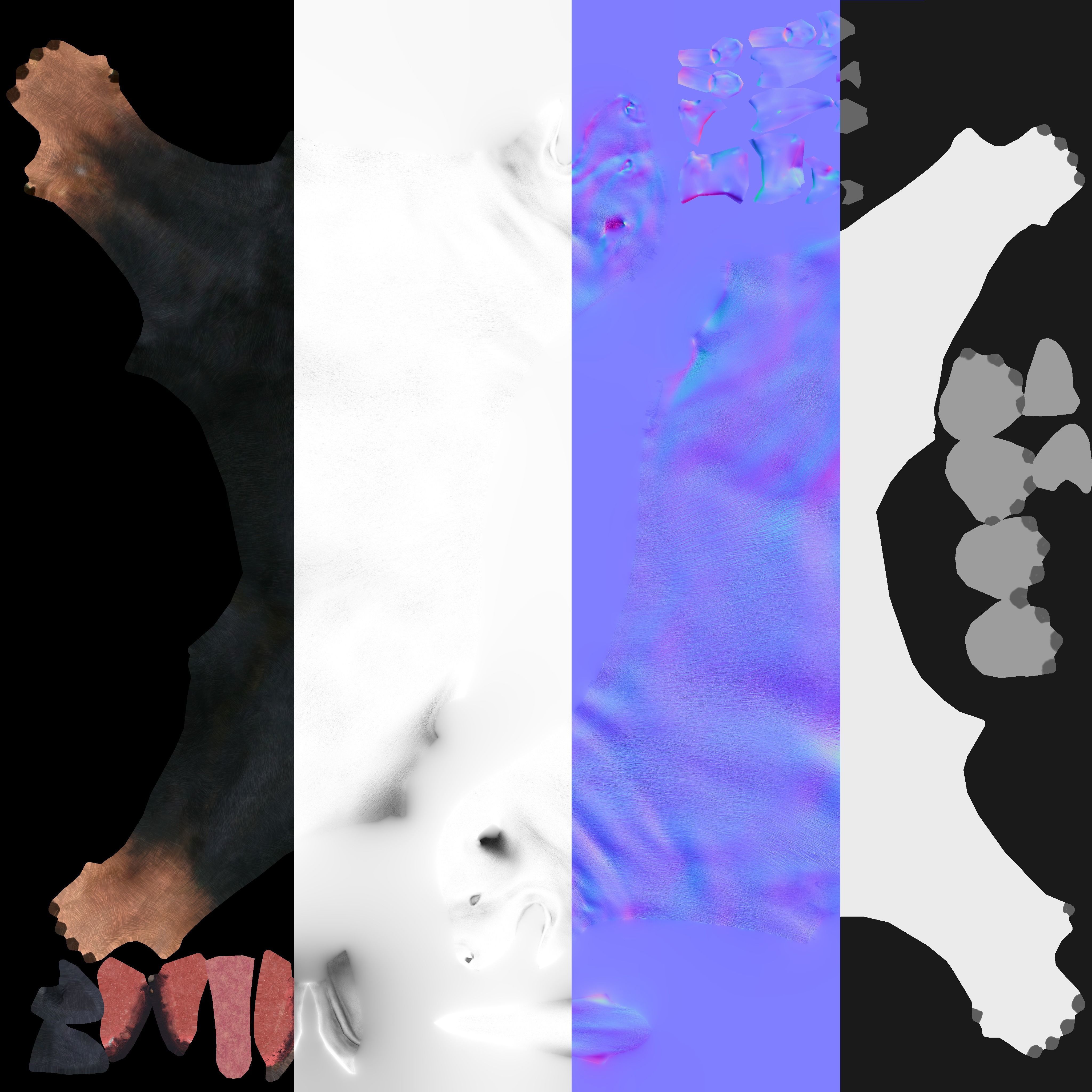 Rottweiler dog Low-poly 3D model_10