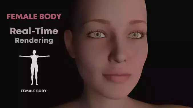 Realistic female naked woman