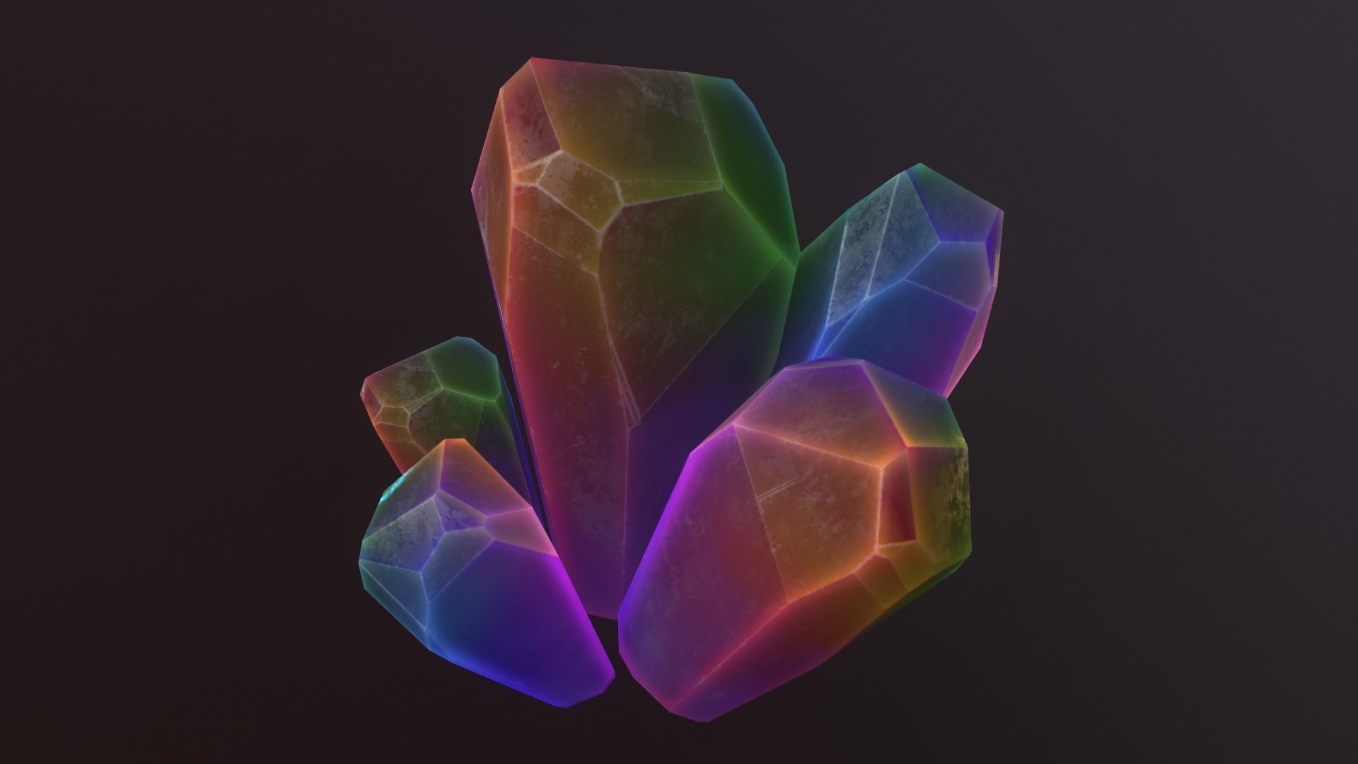 1 Mineral  fantasy style v3 Low-poly 3D model_6