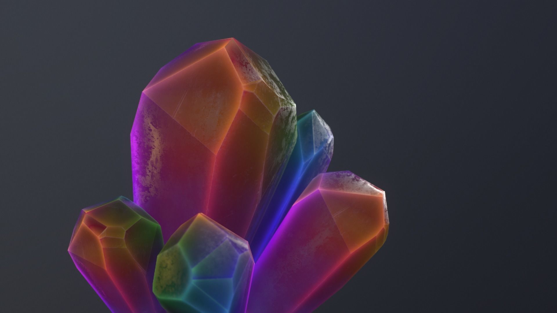 1 Mineral  fantasy style v3 Low-poly 3D model_9