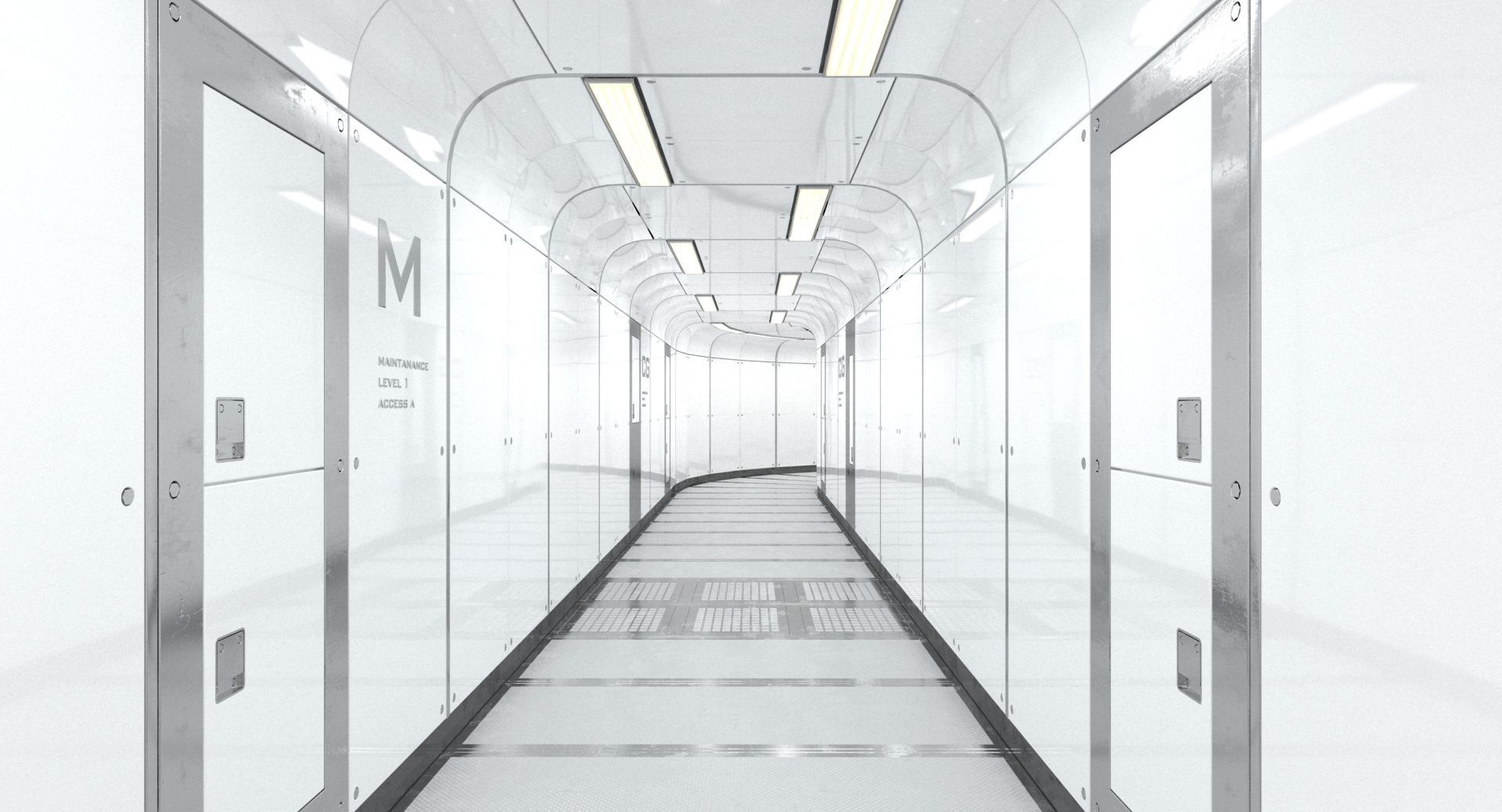 Spacecraft Corridor White