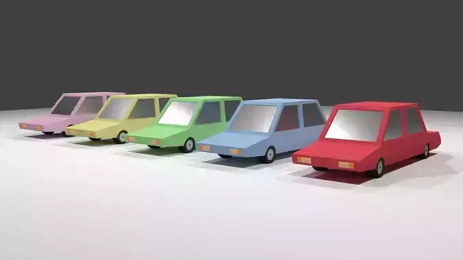 Low poly cartoon car