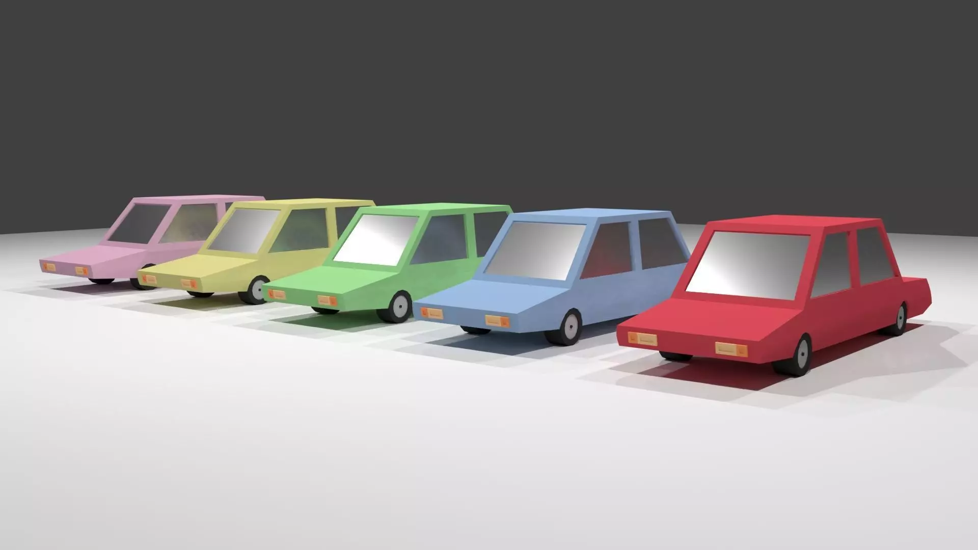 Low poly cartoon car Low-poly 3D model