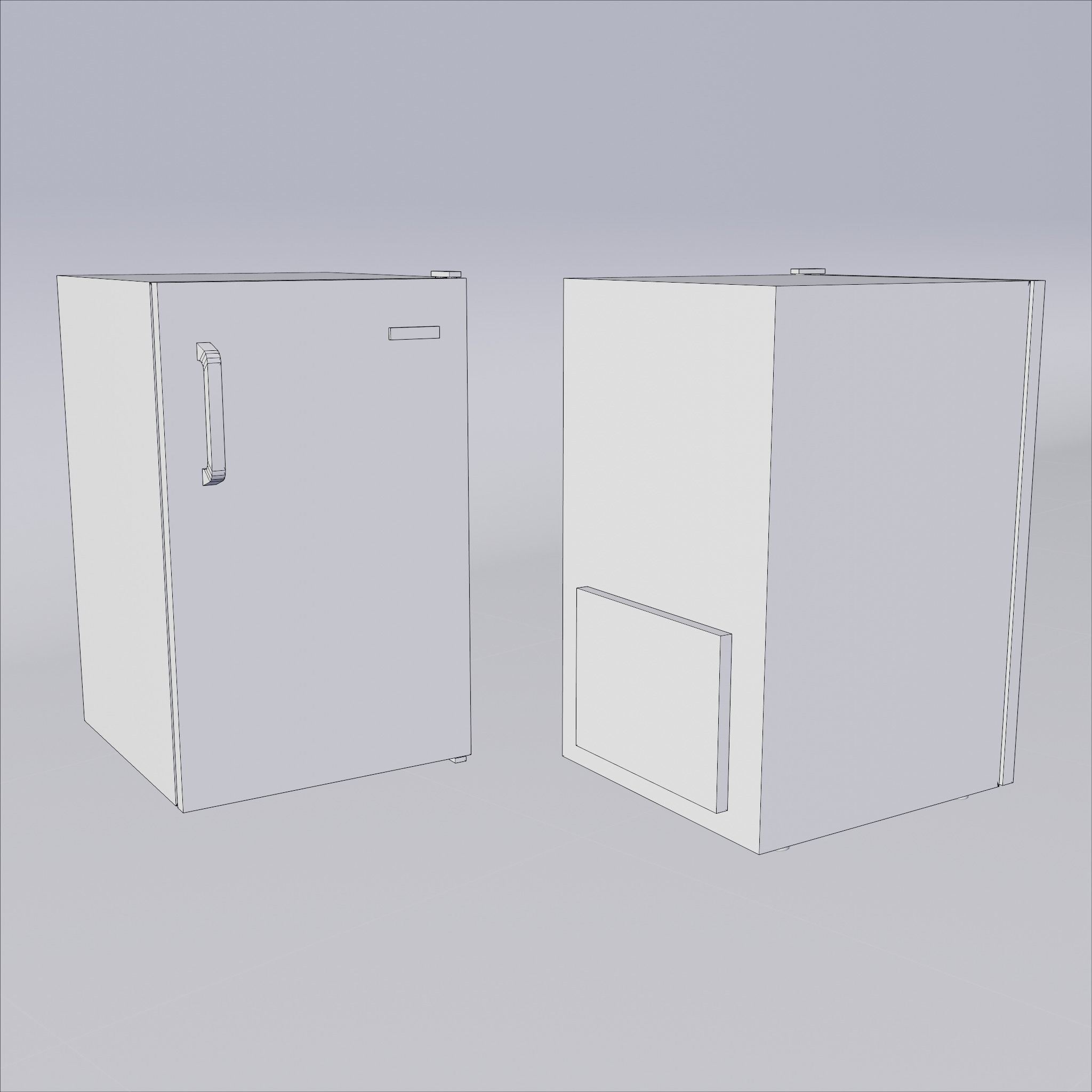 Freezy - game ready vintage fridge - clean and rusty 3D Model Collection_14