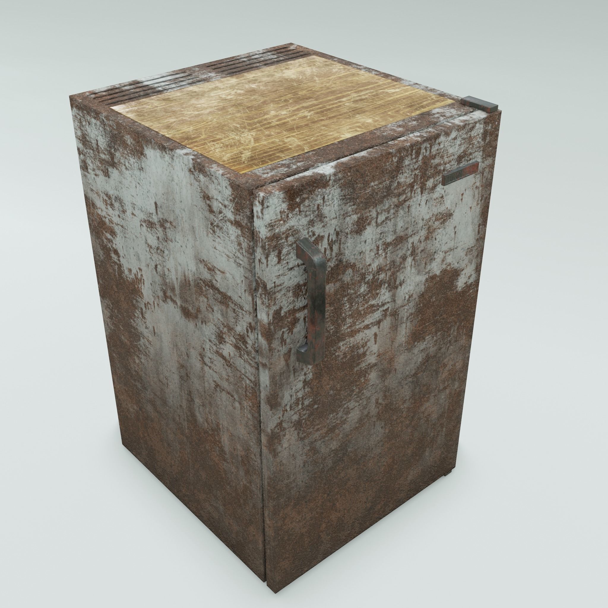 Freezy - game ready vintage fridge - clean and rusty 3D Model Collection_6