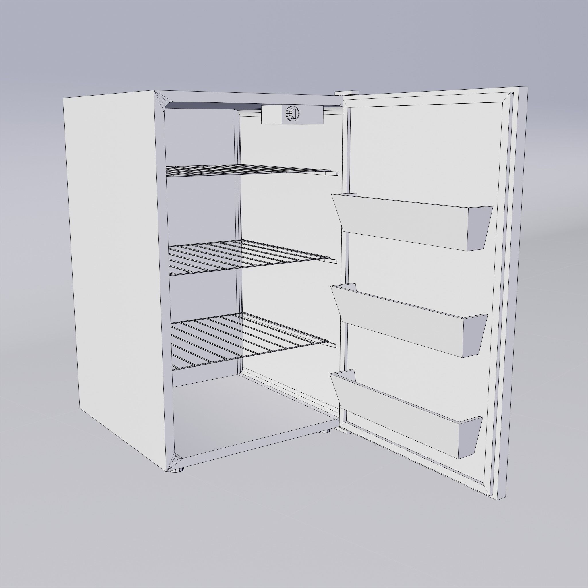 Freezy - game ready vintage fridge - clean and rusty 3D Model Collection_13