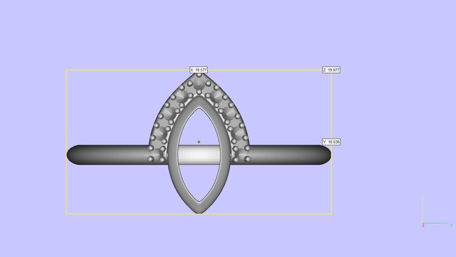 Marquise Diamond Engagement Ring 3D print model_7