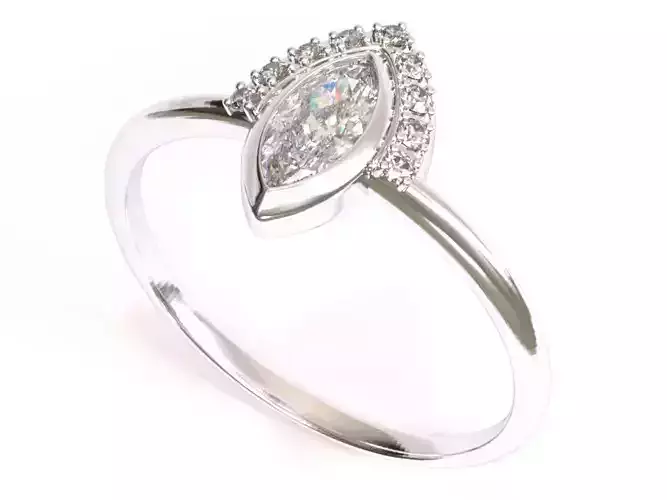 Marquise Diamond Engagement Ring 3D print model