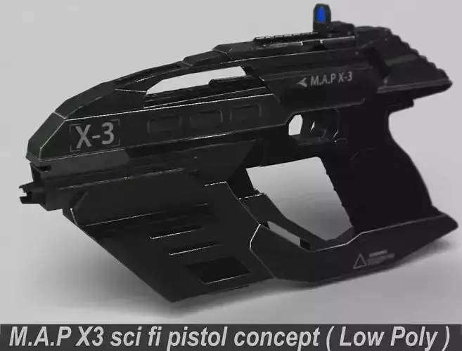 Sci Fi Pistol Low-poly 3D model