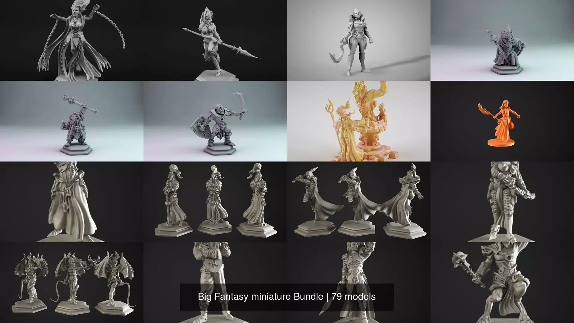 Big Fantasy miniature Bundle 3D Model Collection_30