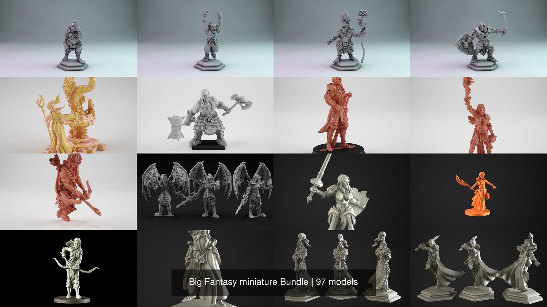 Big Fantasy miniature Bundle 3D Model Collection_60