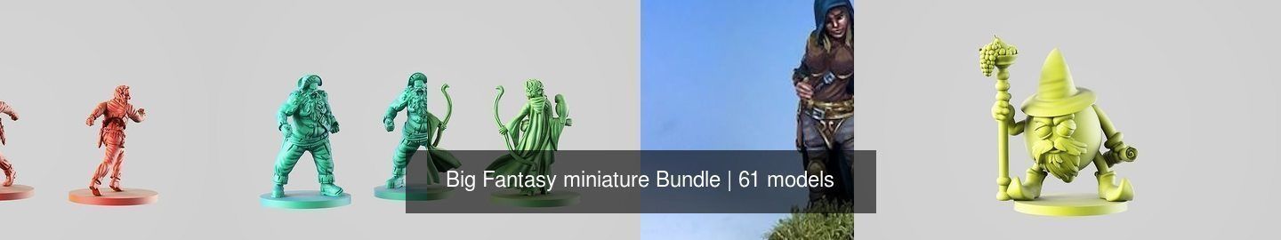 Big Fantasy miniature Bundle 3D Model Collection_100