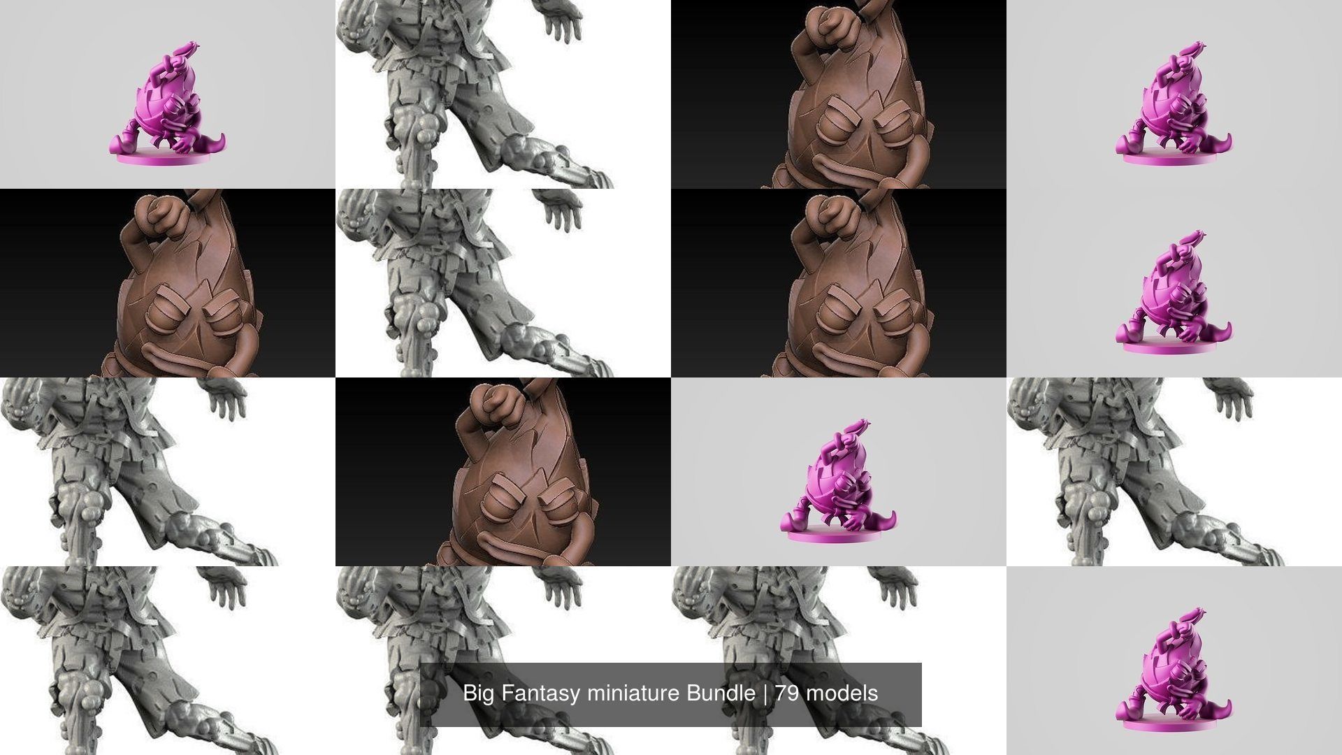 Big Fantasy miniature Bundle 3D Model Collection_293