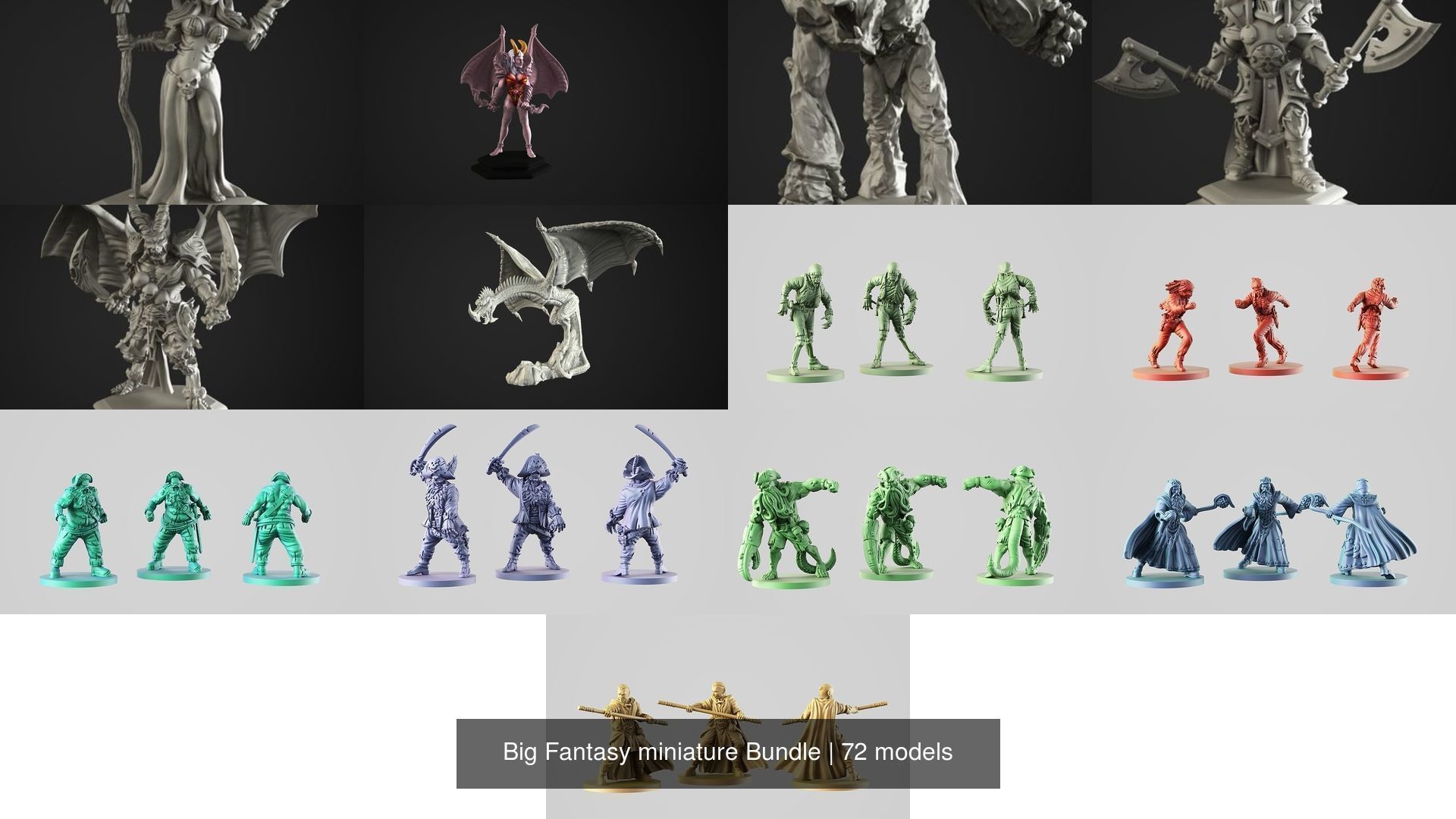 Big Fantasy miniature Bundle 3D Model Collection_82