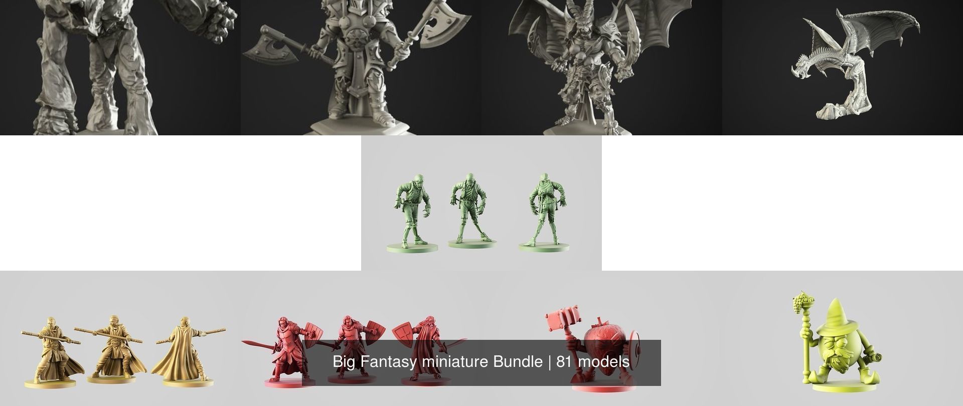 Big Fantasy miniature Bundle 3D Model Collection_121