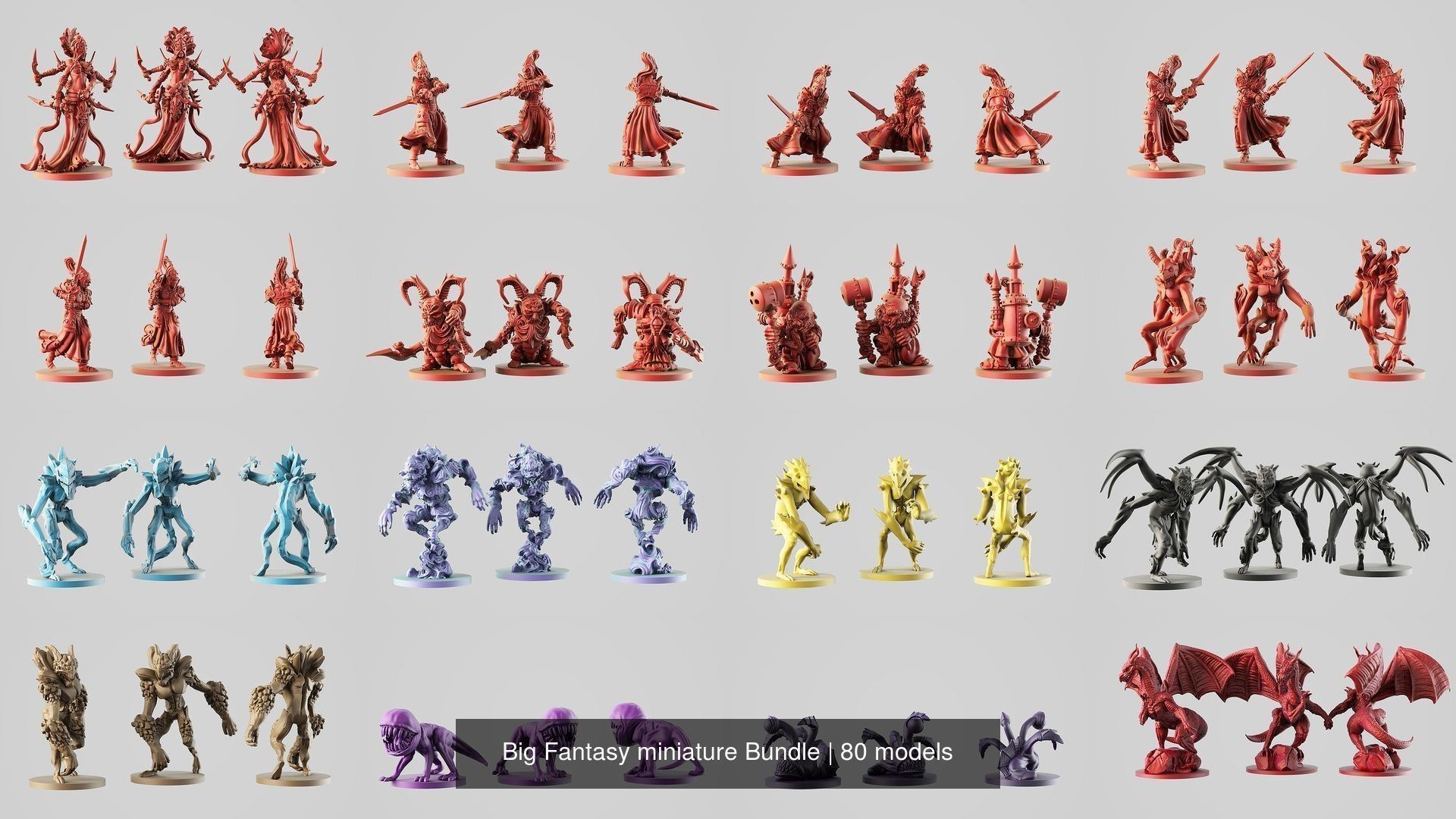 Big Fantasy miniature Bundle 3D Model Collection_179