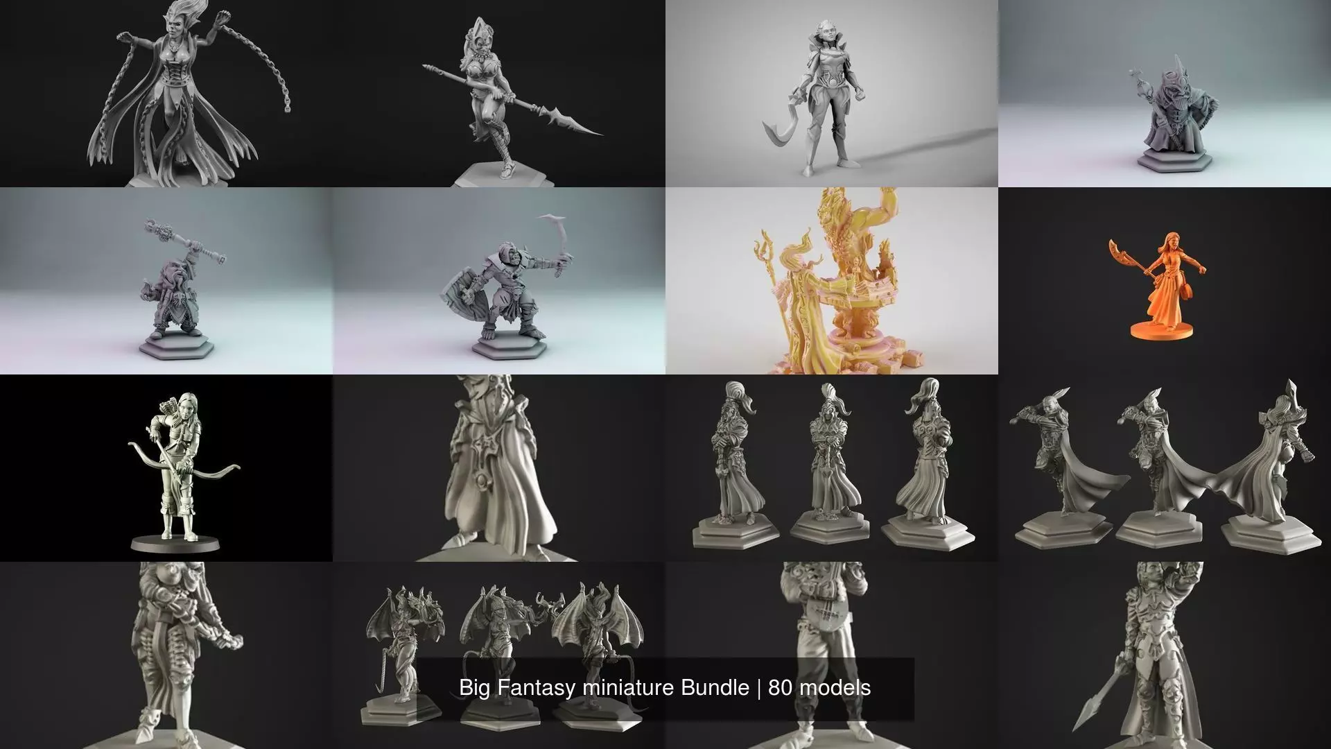 Big Fantasy miniature Bundle 3D Model Collection_29