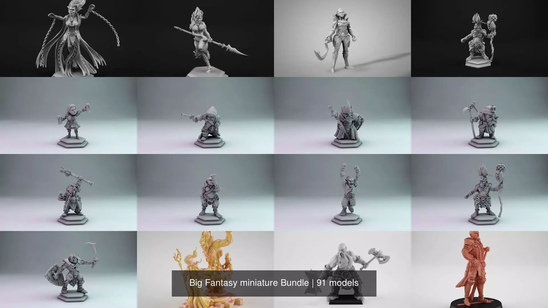 Big Fantasy miniature Bundle 3D Model Collection_17