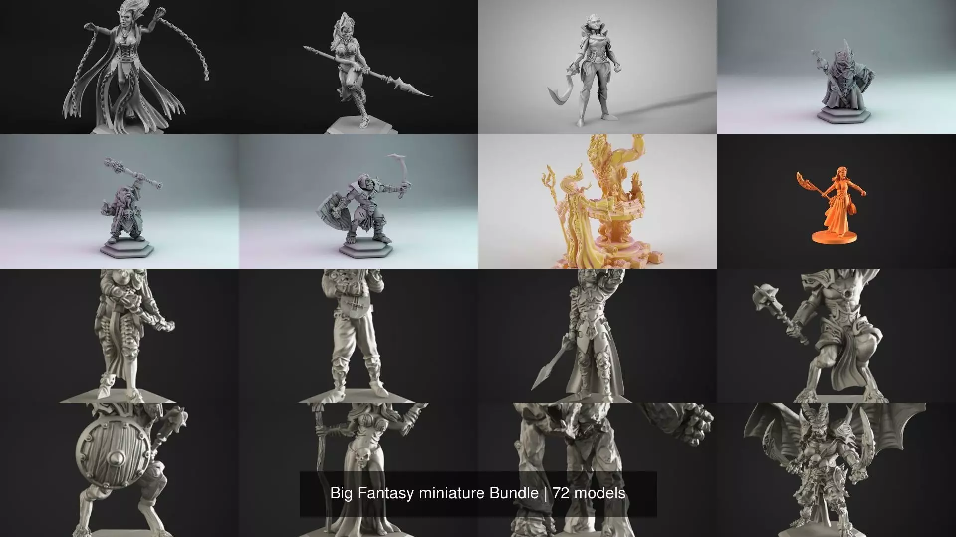 Big Fantasy miniature Bundle 3D Model Collection_36