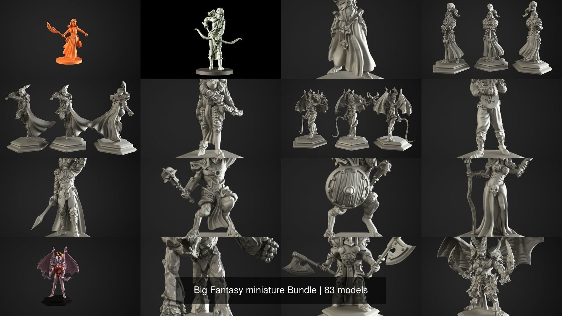 Big Fantasy miniature Bundle 3D Model Collection_72