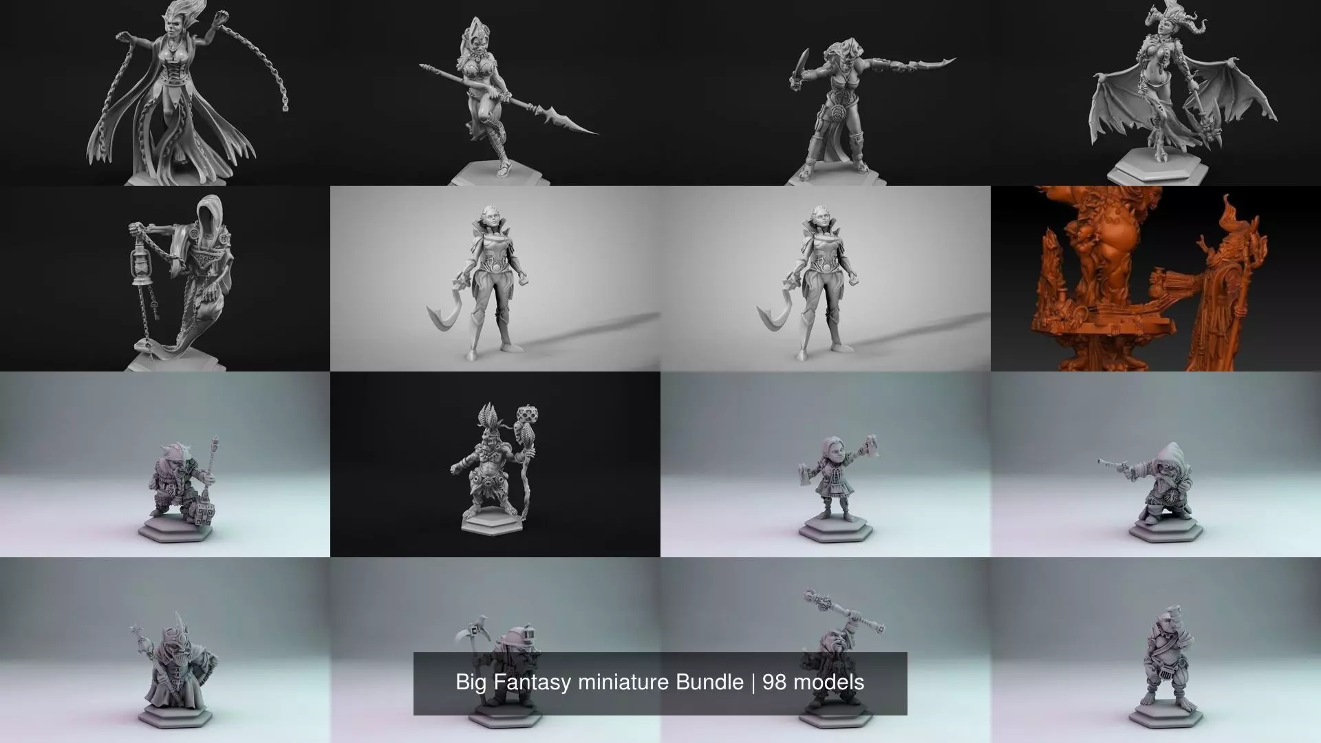 Big Fantasy miniature Bundle 3D Model Collection_10