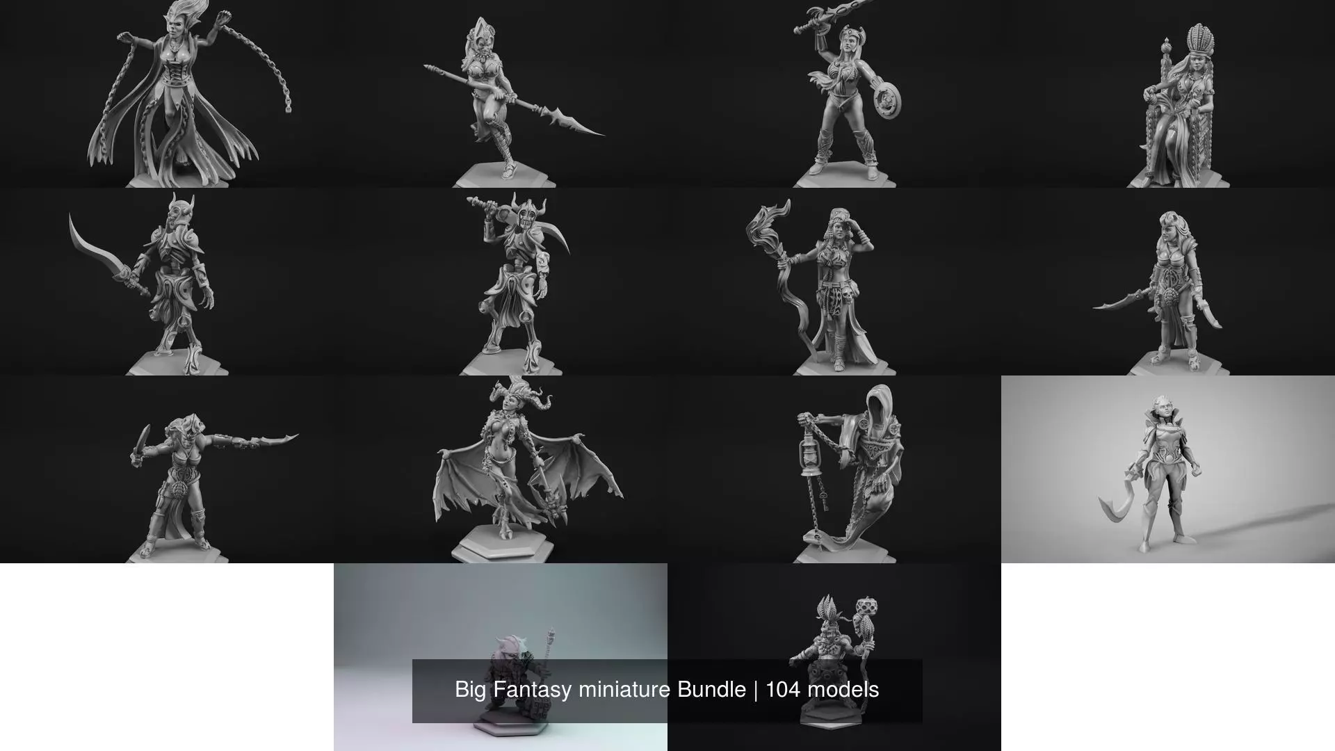 Big Fantasy miniature Bundle 3D Model Collection_5
