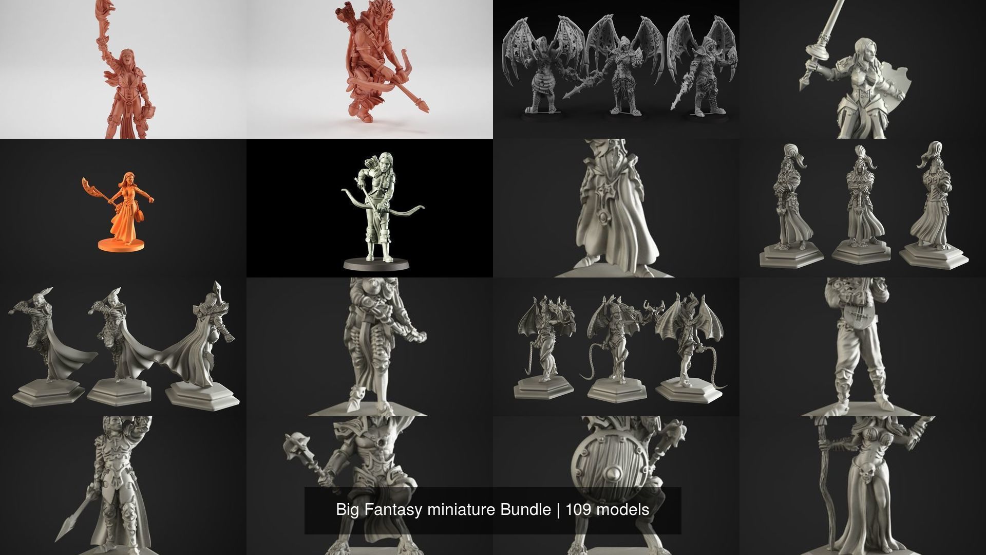 Big Fantasy miniature Bundle 3D Model Collection_303
