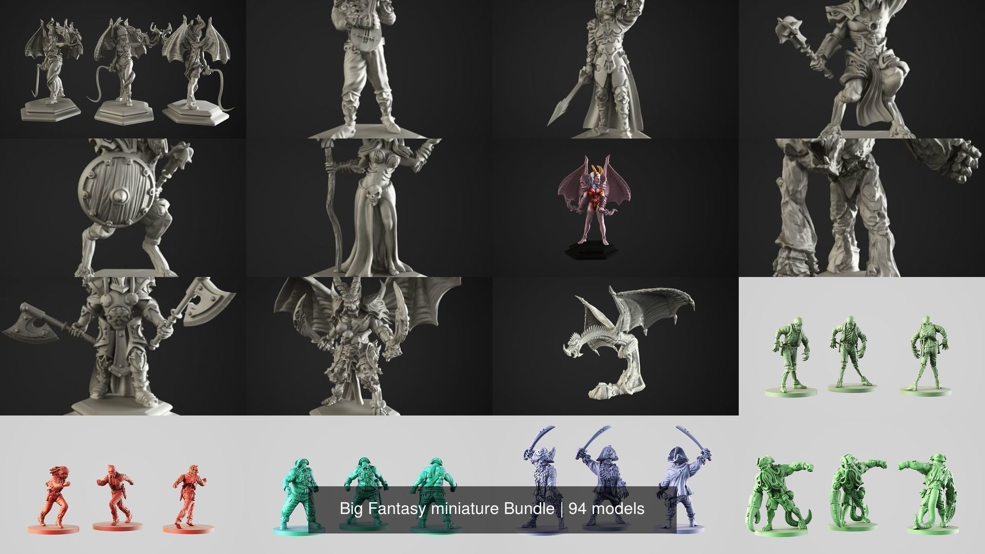Big Fantasy miniature Bundle 3D Model Collection_111