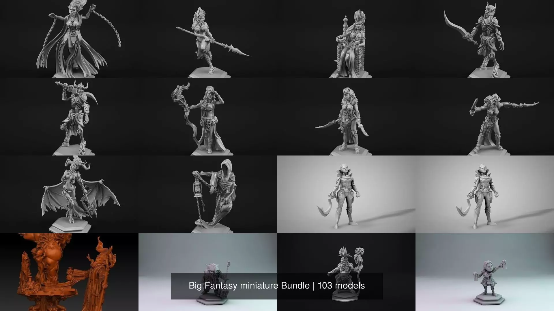 Big Fantasy miniature Bundle 3D Model Collection_3