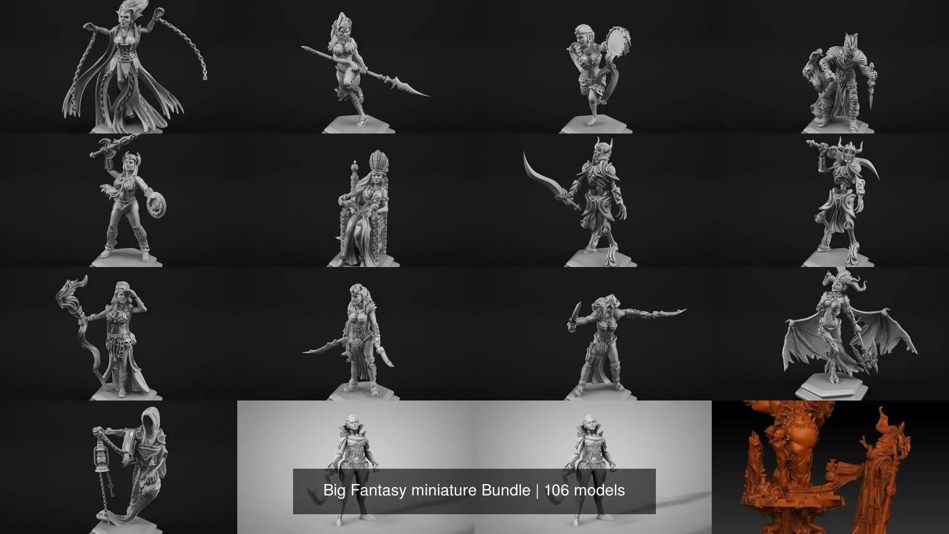 Big Fantasy miniature Bundle 3D Model Collection_2