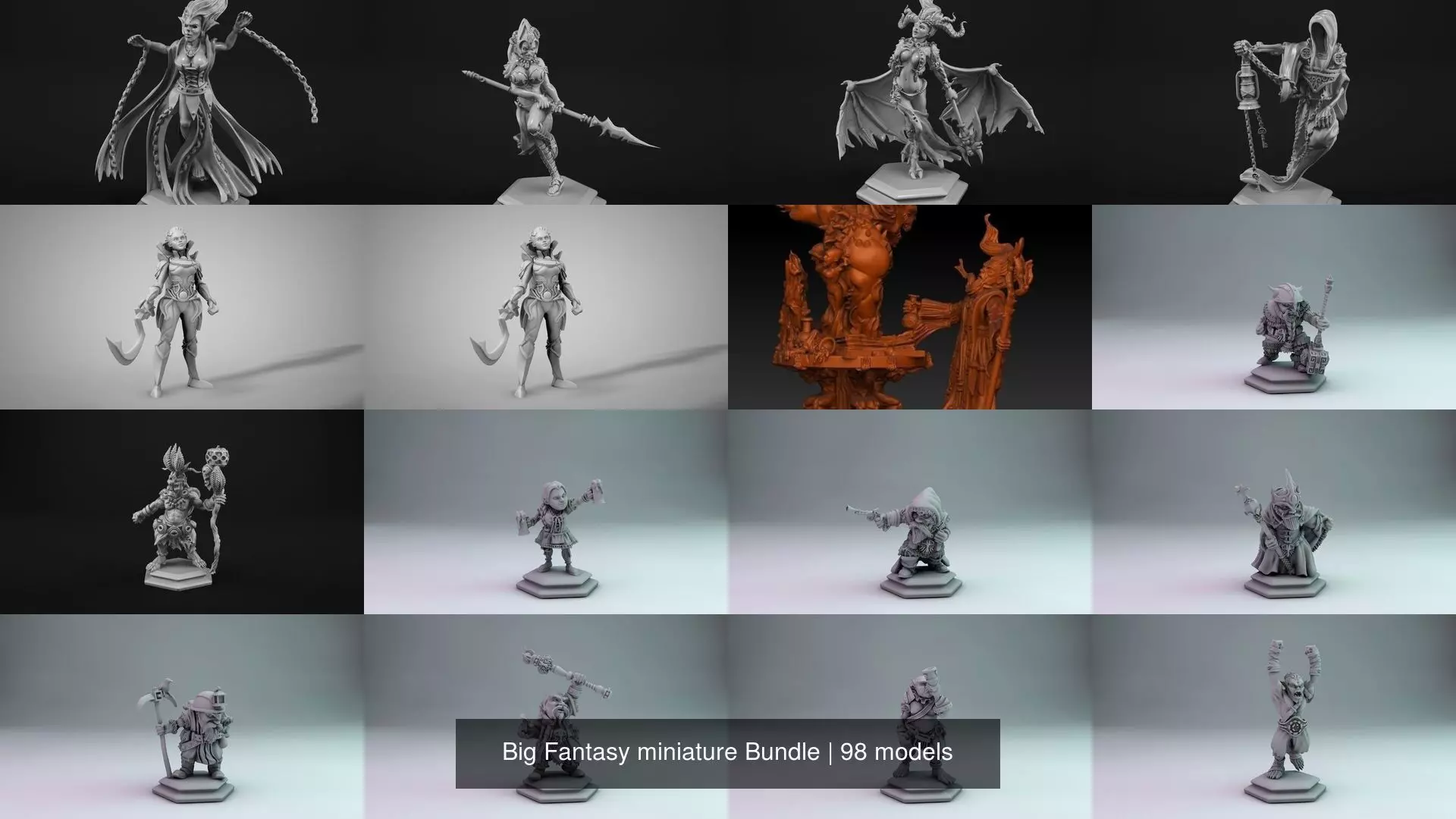 Big Fantasy miniature Bundle 3D Model Collection_11