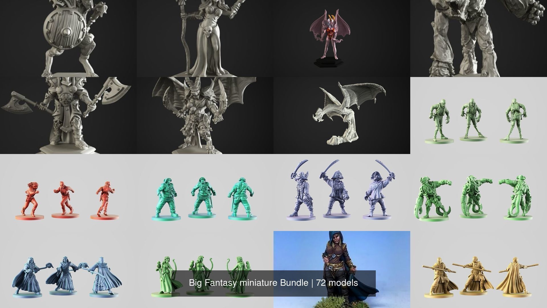 Big Fantasy miniature Bundle 3D Model Collection_81