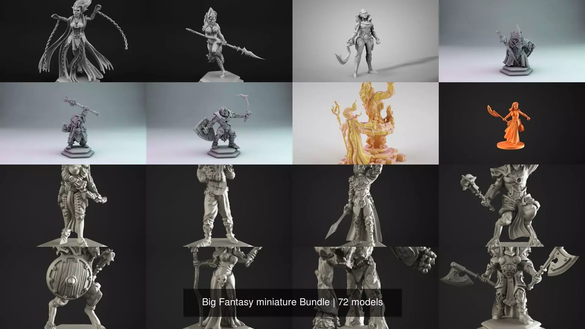 Big Fantasy miniature Bundle 3D Model Collection_35