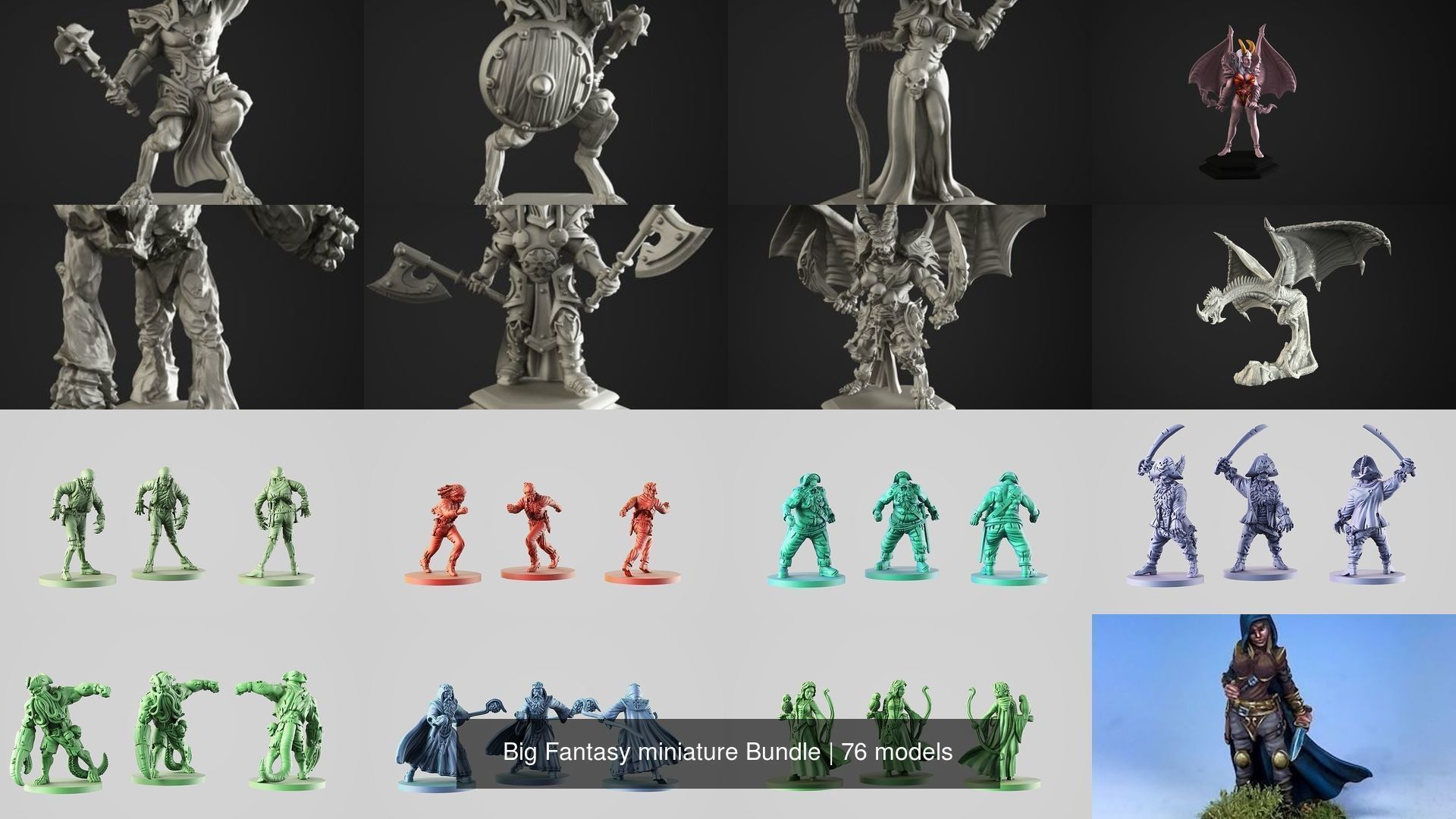 Big Fantasy miniature Bundle 3D Model Collection_80