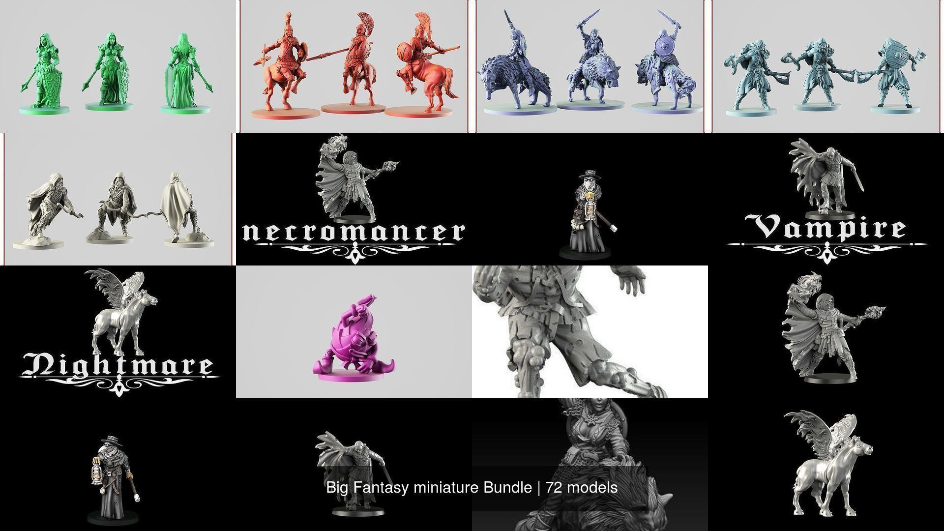 Big Fantasy miniature Bundle 3D Model Collection_240